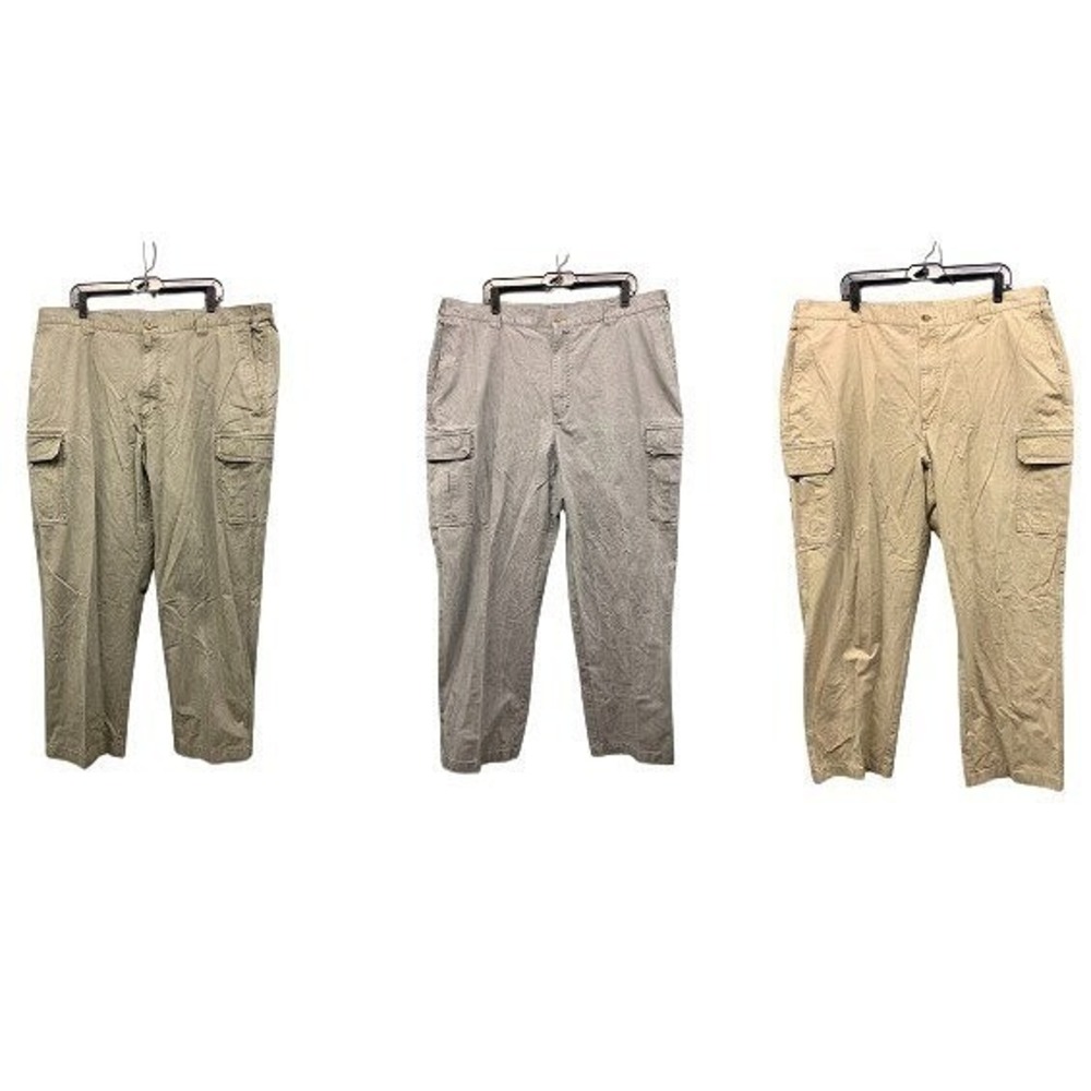 L.L.Bean Cargo Pants Mens Size 44W Multicolor Hiking Outdoor Workwear Lot of 3